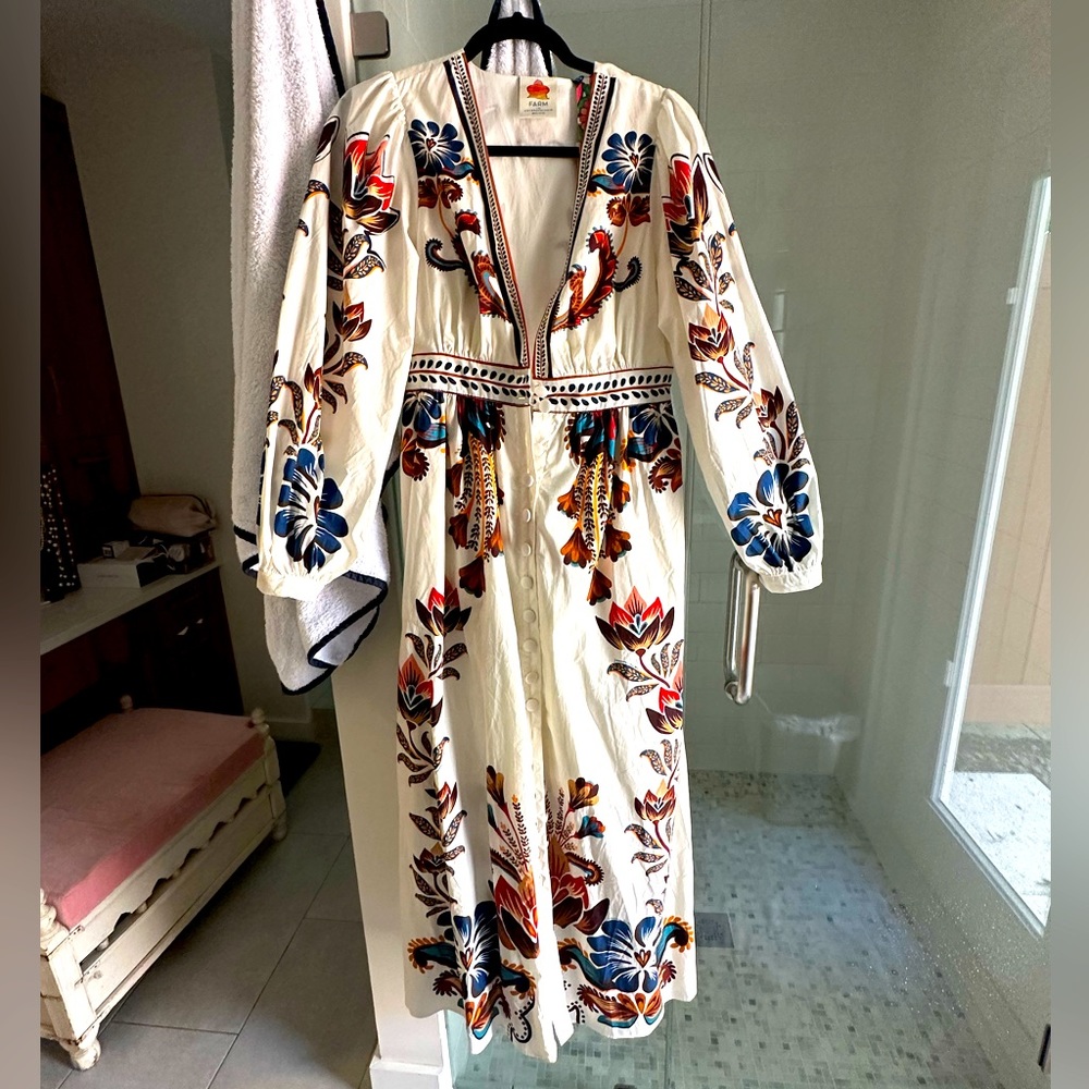 Never worn Farm Rio for Anthropology floral maxi dress size XS